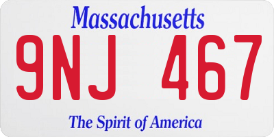 MA license plate 9NJ467
