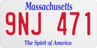 MA license plate 9NJ471