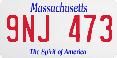 MA license plate 9NJ473