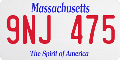 MA license plate 9NJ475