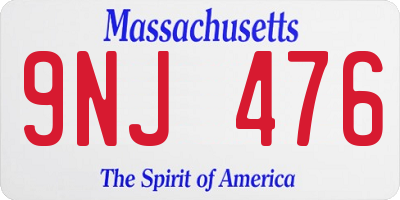 MA license plate 9NJ476