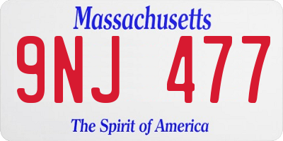 MA license plate 9NJ477