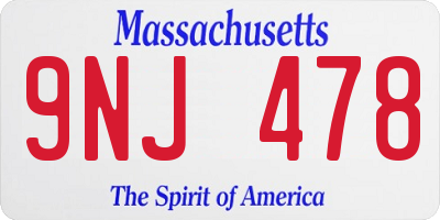 MA license plate 9NJ478