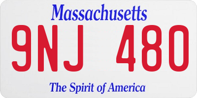 MA license plate 9NJ480