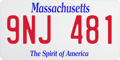 MA license plate 9NJ481
