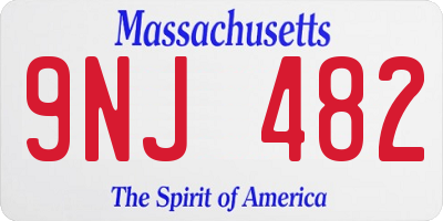 MA license plate 9NJ482