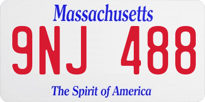 MA license plate 9NJ488