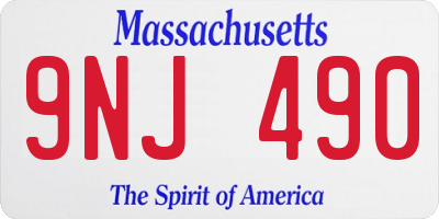 MA license plate 9NJ490