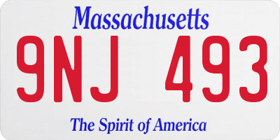 MA license plate 9NJ493