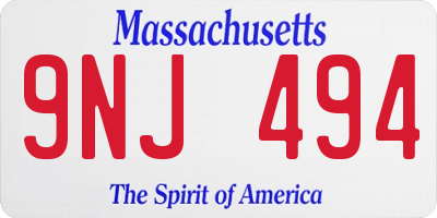 MA license plate 9NJ494