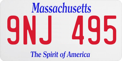 MA license plate 9NJ495