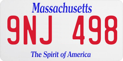 MA license plate 9NJ498