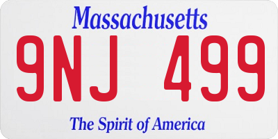 MA license plate 9NJ499