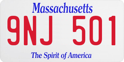 MA license plate 9NJ501