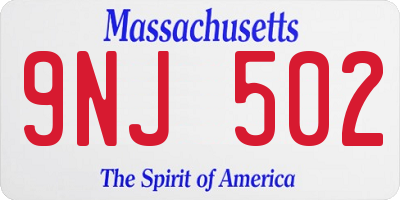 MA license plate 9NJ502