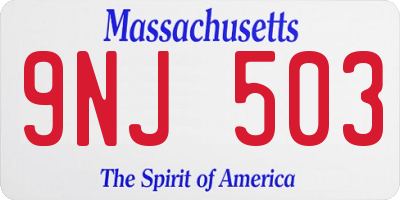 MA license plate 9NJ503