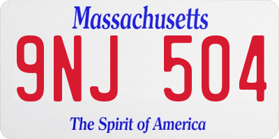 MA license plate 9NJ504