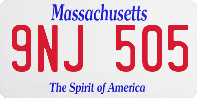 MA license plate 9NJ505