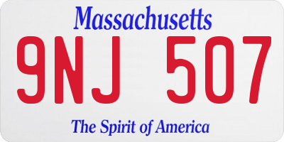 MA license plate 9NJ507