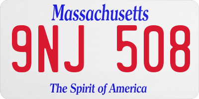 MA license plate 9NJ508
