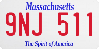MA license plate 9NJ511