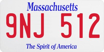 MA license plate 9NJ512