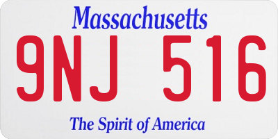 MA license plate 9NJ516