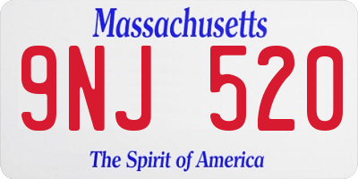 MA license plate 9NJ520