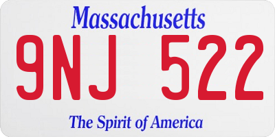 MA license plate 9NJ522