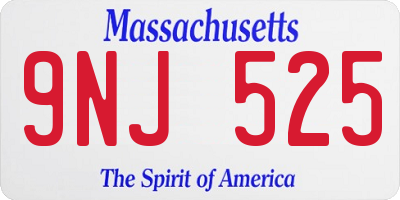 MA license plate 9NJ525