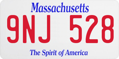 MA license plate 9NJ528