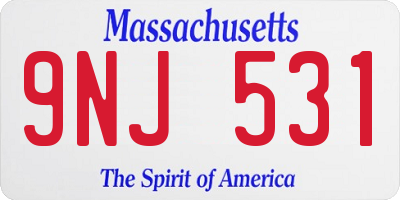 MA license plate 9NJ531