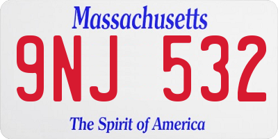 MA license plate 9NJ532