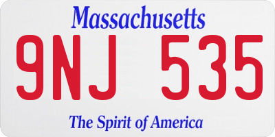 MA license plate 9NJ535