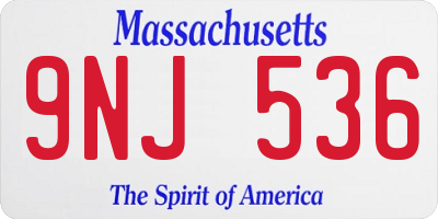 MA license plate 9NJ536