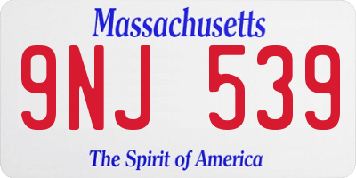 MA license plate 9NJ539
