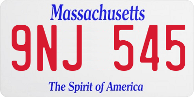 MA license plate 9NJ545