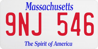 MA license plate 9NJ546