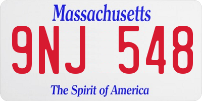 MA license plate 9NJ548