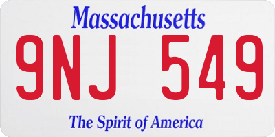 MA license plate 9NJ549