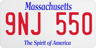 MA license plate 9NJ550