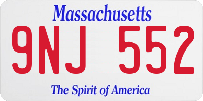 MA license plate 9NJ552