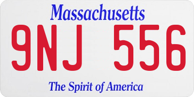 MA license plate 9NJ556