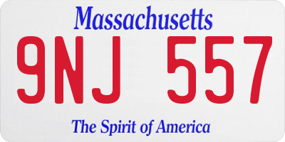 MA license plate 9NJ557