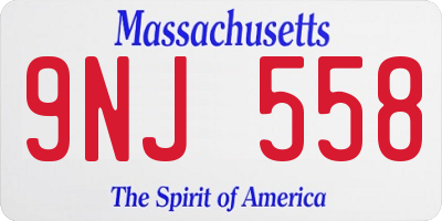 MA license plate 9NJ558