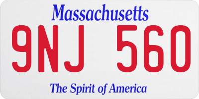 MA license plate 9NJ560