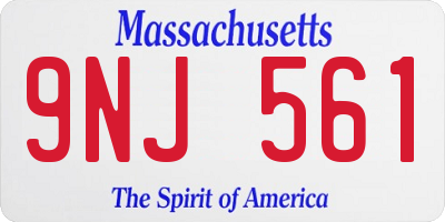 MA license plate 9NJ561