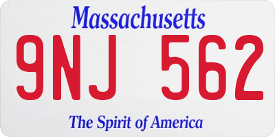 MA license plate 9NJ562