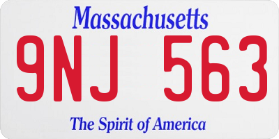 MA license plate 9NJ563