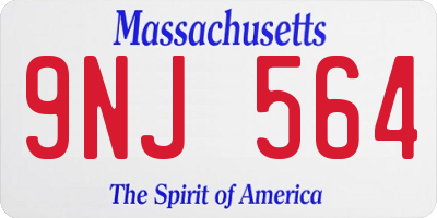 MA license plate 9NJ564